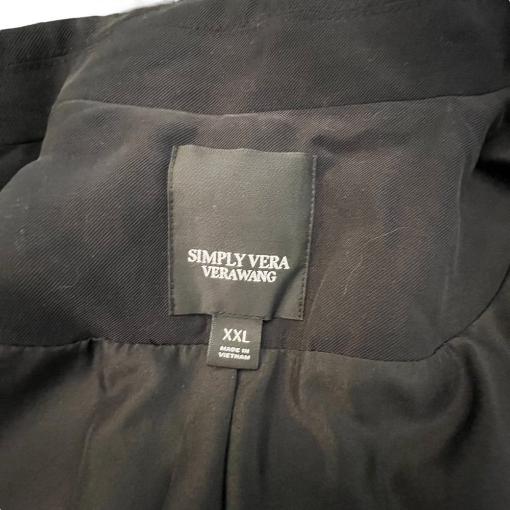 Simply Vera Vera Wang Women's Black Roll-Tab Relaxed Easy Blazer NEW $68 XXL - Picture 13 of 15